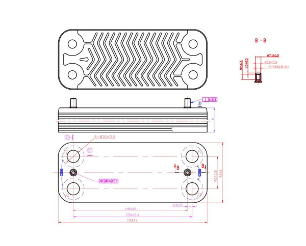 Теплообменник ГВС вторичный 26 пластин Nova Florida Libra Dual BTFS 28-32 кВт, Pictor Condencing Line Tech 24-28-32 кВт (аналог 6SCAMPIA06) — изображение 2