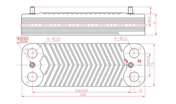 Теплообменник ГВС (14 пластин) Protherm Tiger 24 KTV12, 24KOV12 (аналог 002002294) — изображение 2