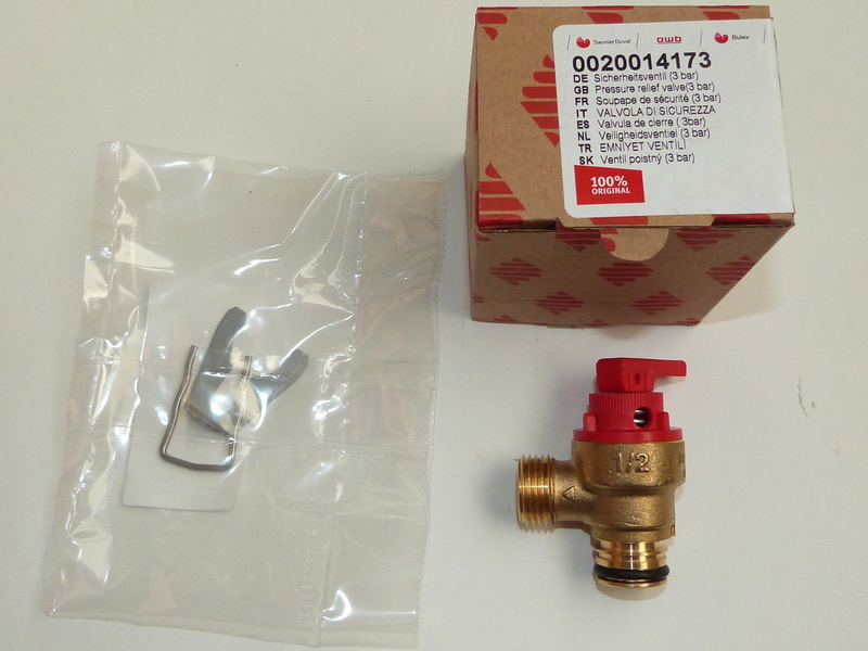 Клапан предохранительный 3 бара Vaillant atmoTEC pro/plus, turboTEC pro/plus, mini R1 178985 (аналог 0020014173, S1006700) — изображение 4