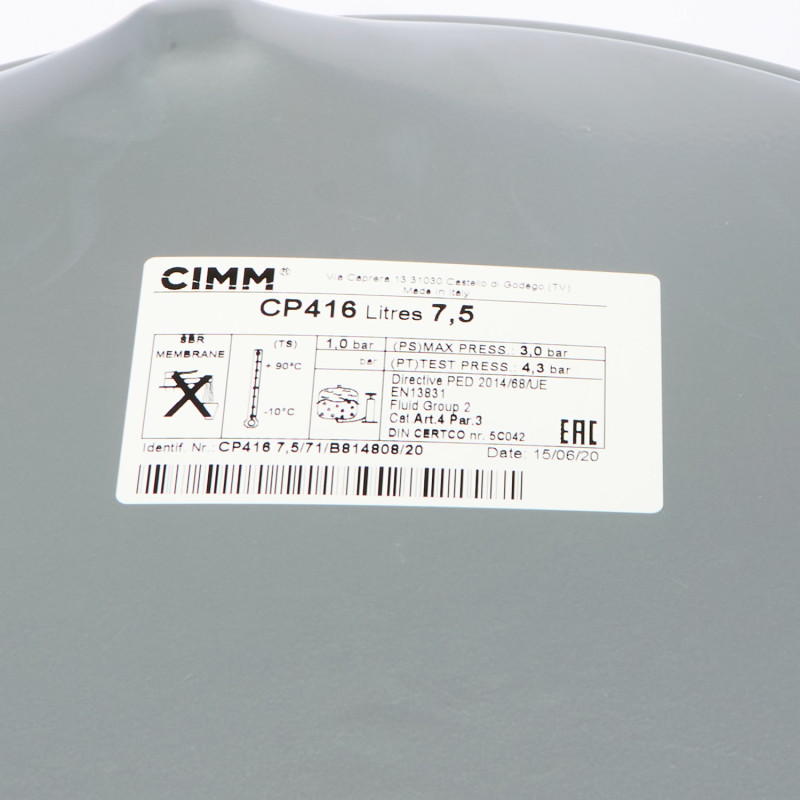 Бак расширительный CIMM 7,5 литров 3/8″ Immergas Mini 28 кВт 1.022615, 1.023743 — изображение 3