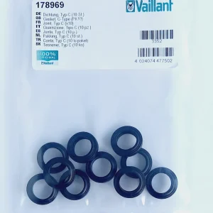 Уплотнение теплообменника ГВС (комплект 10 шт.) Protherm Пантера, Гепард, Vaillant Atmotec, Turbotec 178969, 0020014166