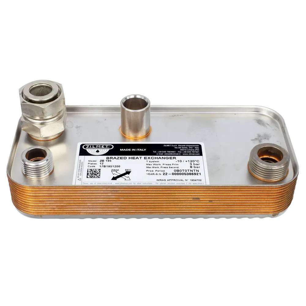 Теплообменник ГВС (12 пластин) Zilmet 17B1951200 Hermann Micra 2, Supermicra, Supermicra 2 (аналог 15003389, S015002479) — изображение 3