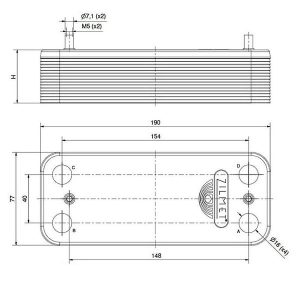 Теплообменник ГВС Zilmet 17B1901600 (16 пластин) Ariston UNO 995945
