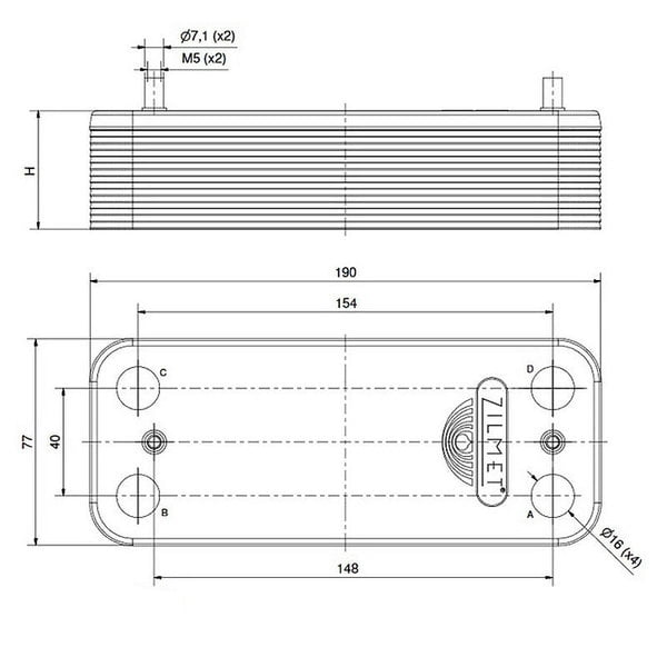 Теплообменник ГВС Zilmet 17B1901600 (16 пластин) Ariston UNO 995945