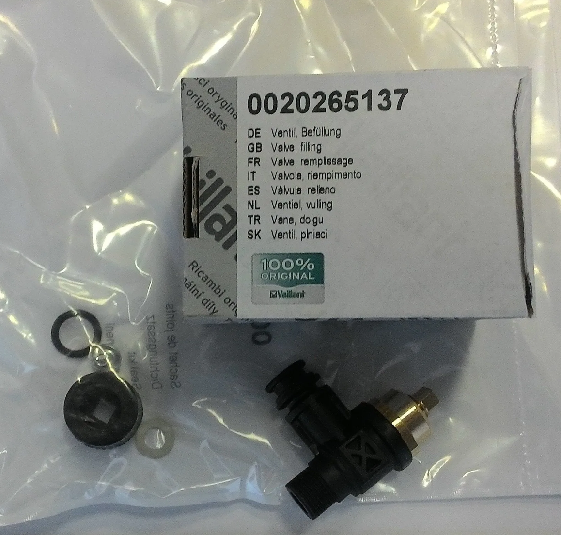 Кран подпитки Vaillant atmoTEC Pro/Plus, turboTEC Pro/Plus, turboTEC Exclusiv, ecoTEC Pro/Plus, thermoCOMPACT, ecoCOMPACT, ecoVIT Pro/Plus 0020265139 (аналог 0020018065)