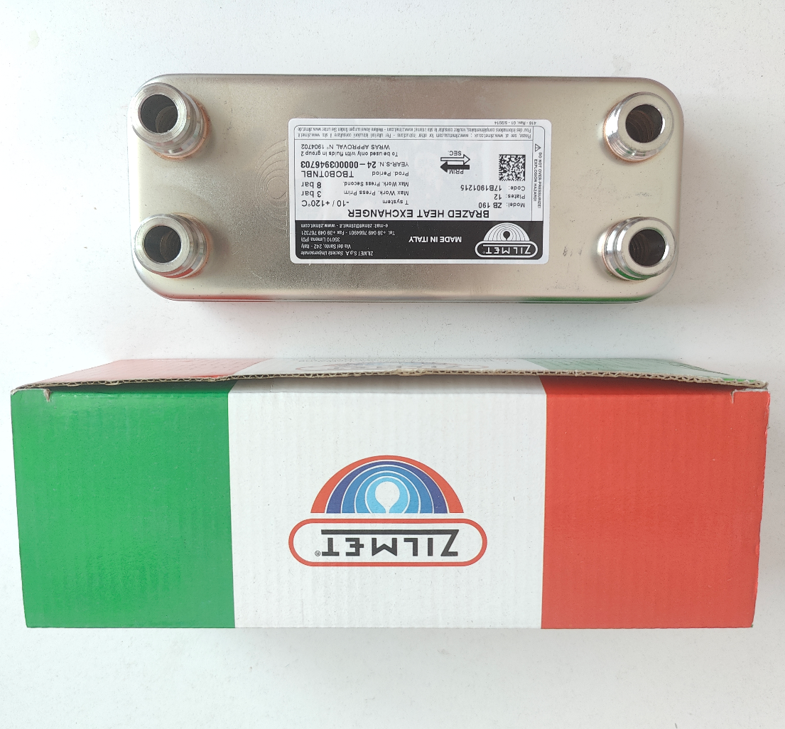 Теплообменник ГВС Zilmet 17B1901215 (12 пластин) Vaillant Turbomax Pro/ Plus, Atmomax Pro/ Plus — изображение 4