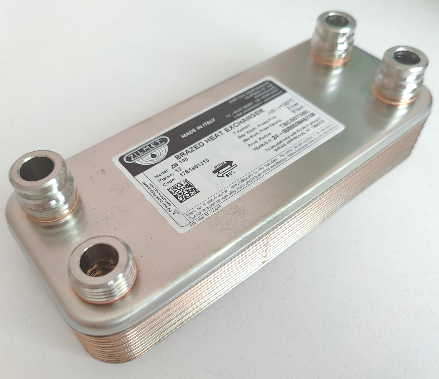 Теплообменник ГВС Zilmet 17B1901215 (12 пластин) Vaillant Turbomax Pro/ Plus, Atmomax Pro/ Plus — изображение 6
